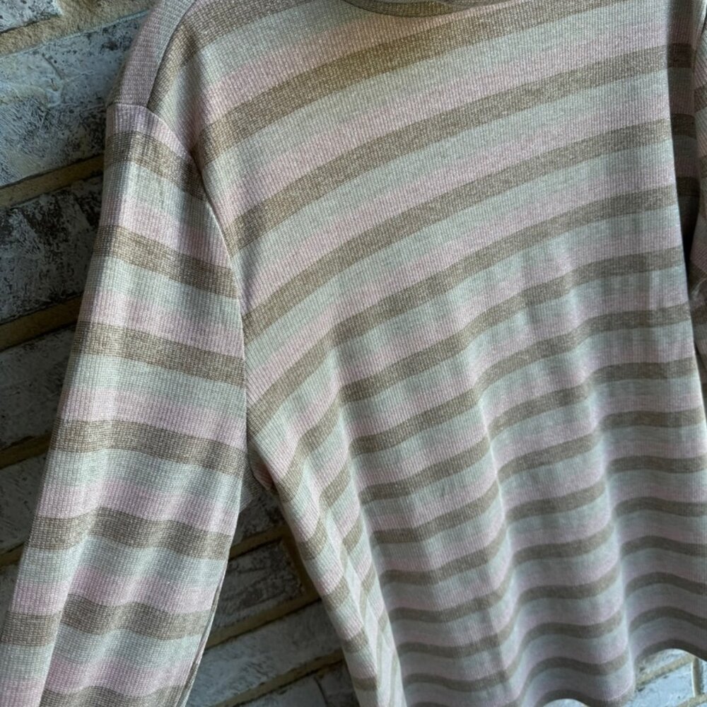 Loft Multicolor Metallic Striped Long Sleeve Pullover Sweater Women's Size XL. - Picture 7 of 8